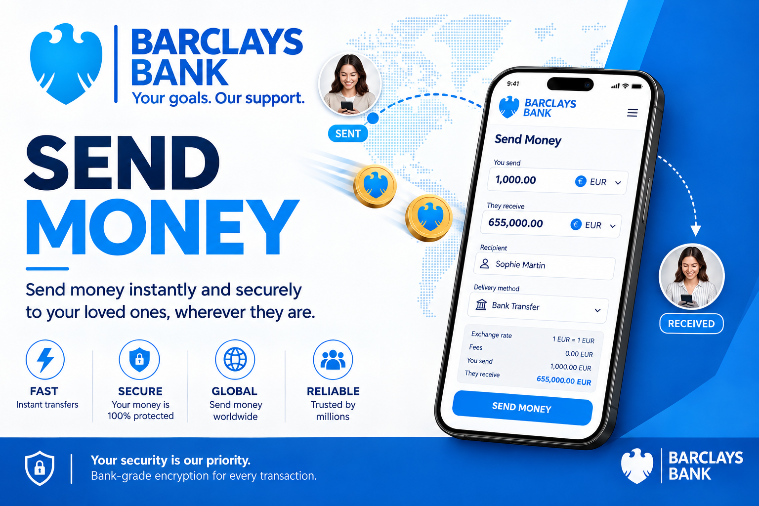 Service de transfert d’argent international Baclays Bank